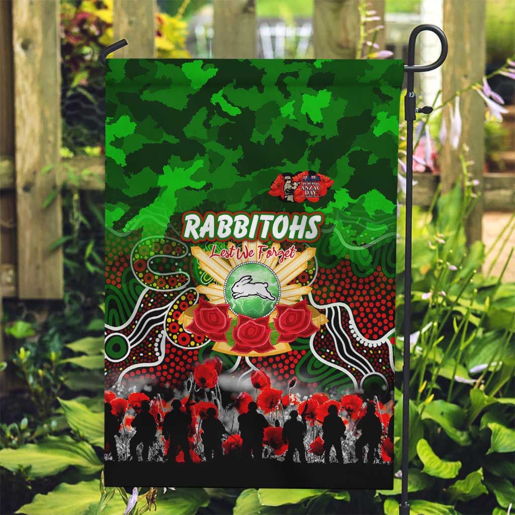 Rabbitohs ANZAC Day Garden Flag Australian Army - Lest We Forget