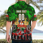 Personalized Rabbitohs ANZAC Day Hawaiian Shirt Australian Army - Lest We Forget