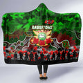 Rabbitohs ANZAC Day Hooded Blanket Australian Army - Lest We Forget