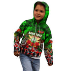 Personalized Rabbitohs ANZAC Day Kid Hoodie Australian Army - Lest We Forget