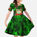 Personalized Rabbitohs ANZAC Day Kid Short Sleeve Dress Australian Army - Lest We Forget