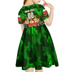 Personalized Rabbitohs ANZAC Day Kid Short Sleeve Dress Australian Army - Lest We Forget