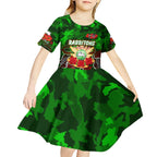 Personalized Rabbitohs ANZAC Day Kid Short Sleeve Dress Australian Army - Lest We Forget