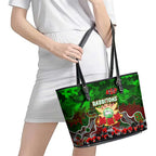 Rabbitohs ANZAC Day Leather Tote Bag Australian Army - Lest We Forget
