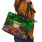 Rabbitohs ANZAC Day Leather Tote Bag Australian Army - Lest We Forget