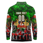Personalized Rabbitohs ANZAC Day Long Sleeve Polo Shirt Australian Army - Lest We Forget