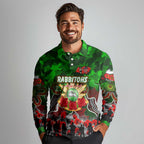 Personalized Rabbitohs ANZAC Day Long Sleeve Polo Shirt Australian Army - Lest We Forget