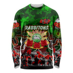 Personalized Rabbitohs ANZAC Day Long Sleeve Shirt Australian Army - Lest We Forget
