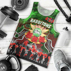 Personalized Rabbitohs ANZAC Day Men Tank Top Australian Army - Lest We Forget