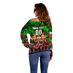 Personalized Rabbitohs ANZAC Day Off Shoulder Sweater Australian Army - Lest We Forget