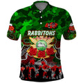 Personalized Rabbitohs ANZAC Day Polo Shirt Australian Army - Lest We Forget