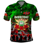 Personalized Rabbitohs ANZAC Day Polo Shirt Australian Army - Lest We Forget