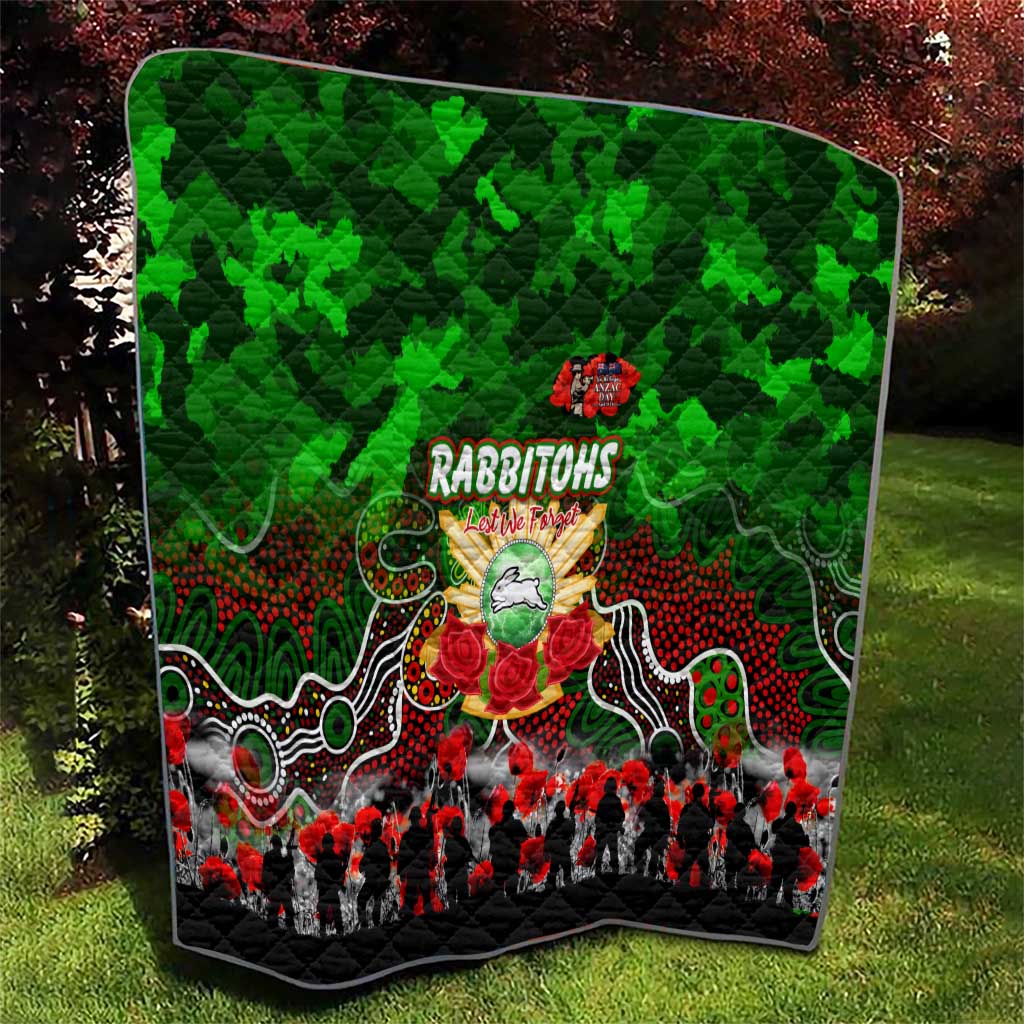 Rabbitohs ANZAC Day Quilt Australian Army - Lest We Forget