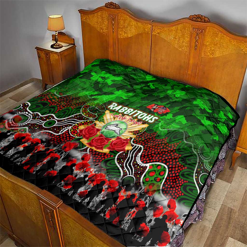 Rabbitohs ANZAC Day Quilt Australian Army - Lest We Forget