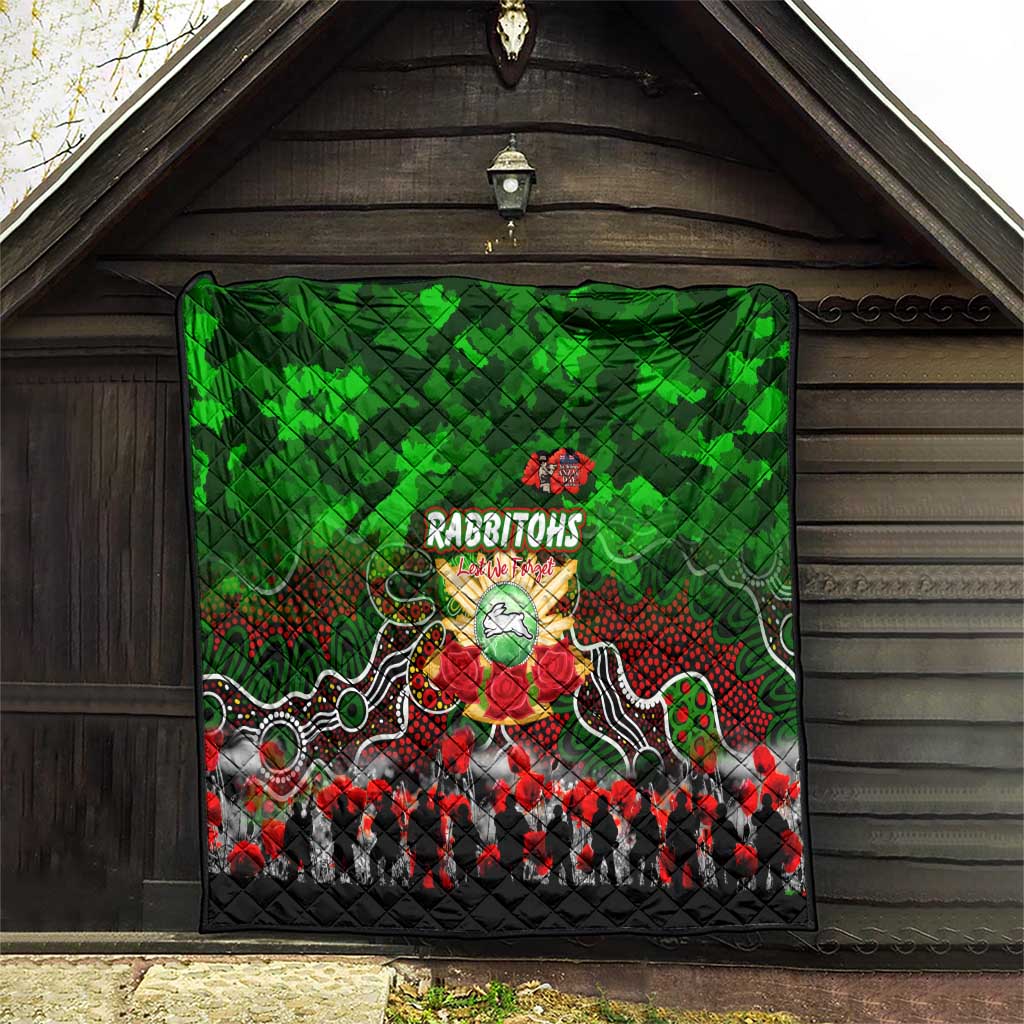 Rabbitohs ANZAC Day Quilt Australian Army - Lest We Forget