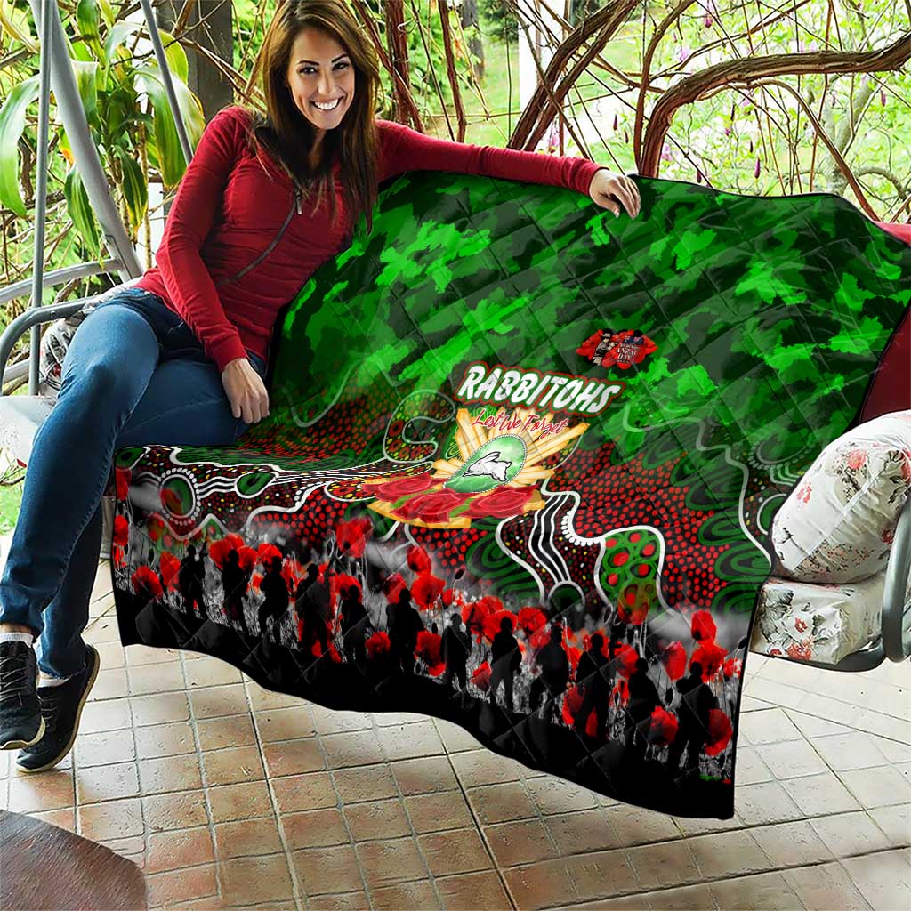 Rabbitohs ANZAC Day Quilt Australian Army - Lest We Forget