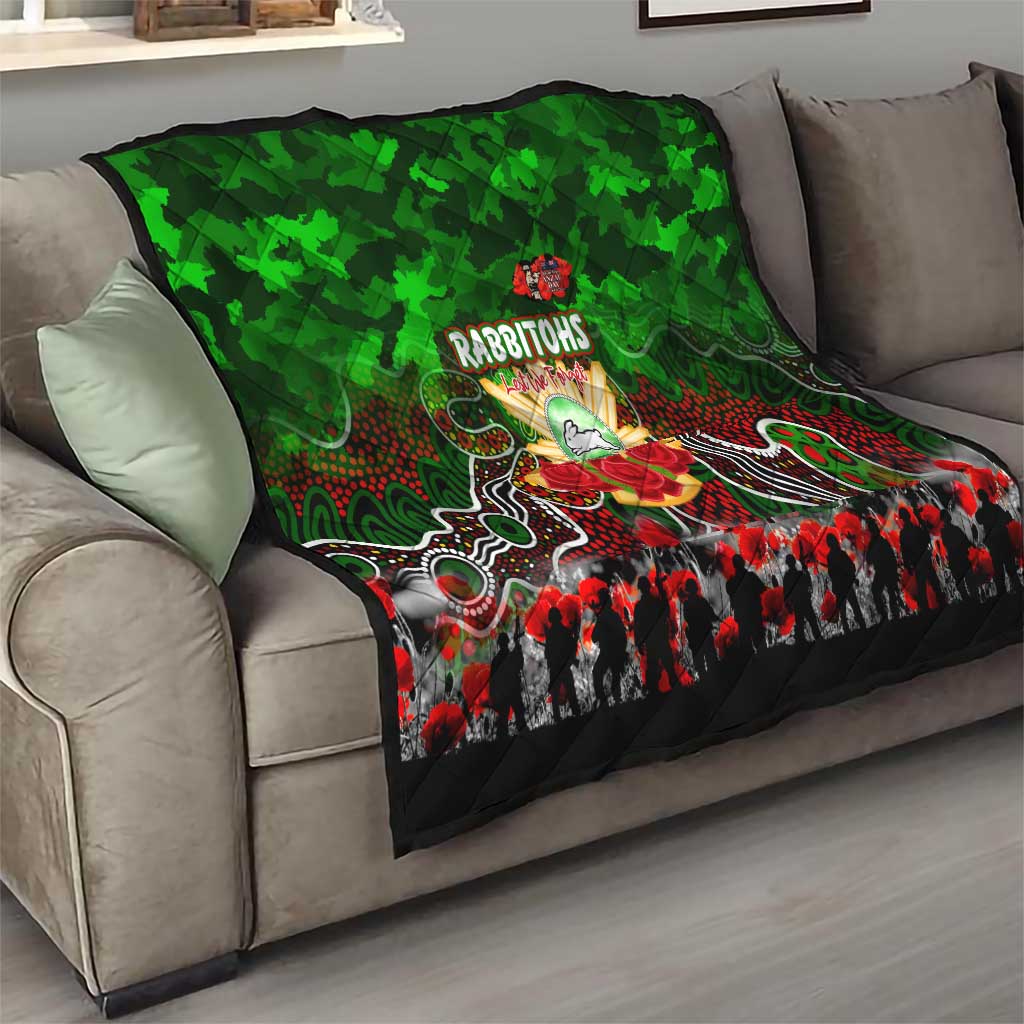 Rabbitohs ANZAC Day Quilt Australian Army - Lest We Forget
