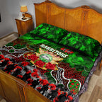 Rabbitohs ANZAC Day Quilt Bed Set Australian Army - Lest We Forget