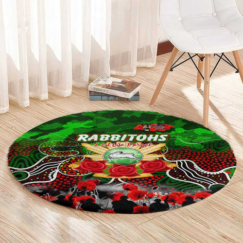 Rabbitohs ANZAC Day Round Carpet Australian Army - Lest We Forget