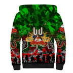Personalized Rabbitohs ANZAC Day Sherpa Hoodie Australian Army - Lest We Forget