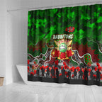 Rabbitohs ANZAC Day Shower Curtain Australian Army - Lest We Forget