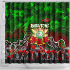 Rabbitohs ANZAC Day Shower Curtain Australian Army - Lest We Forget