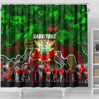 Rabbitohs ANZAC Day Shower Curtain Australian Army - Lest We Forget