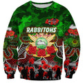 Personalized Rabbitohs ANZAC Day Sweatshirt Australian Army - Lest We Forget