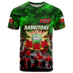 Personalized Rabbitohs ANZAC Day T Shirt Australian Army - Lest We Forget