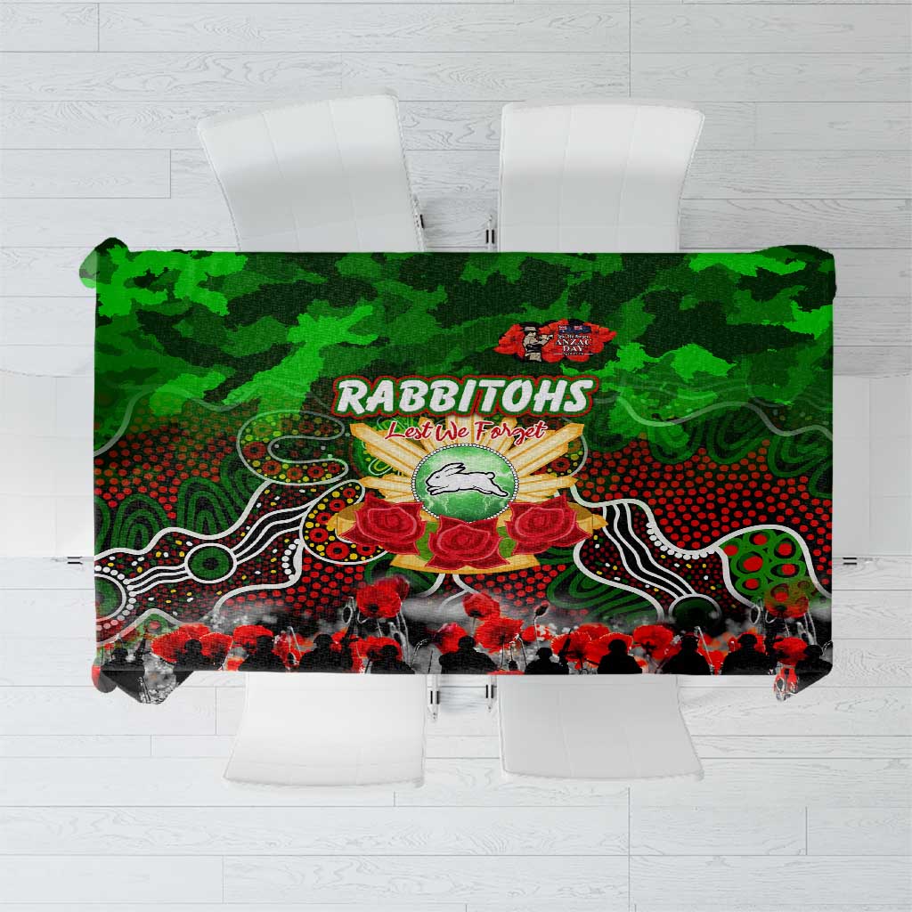 Rabbitohs ANZAC Day Tablecloth Australian Army - Lest We Forget