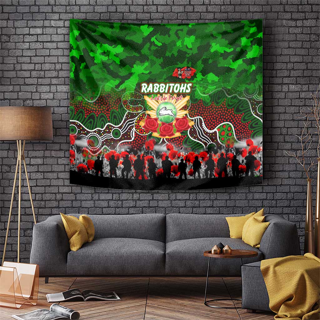Rabbitohs ANZAC Day Tapestry Australian Army - Lest We Forget