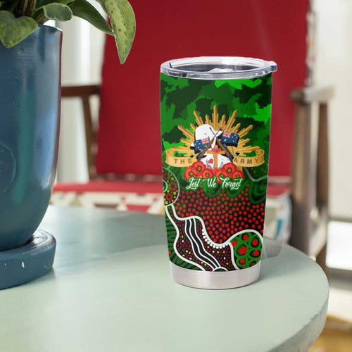 Personalized Rabbitohs ANZAC Day Tumbler Cup Australian Army - Lest We Forget