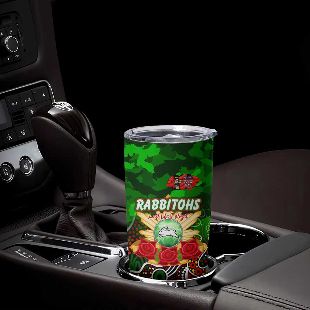 Personalized Rabbitohs ANZAC Day Tumbler Cup Australian Army - Lest We Forget