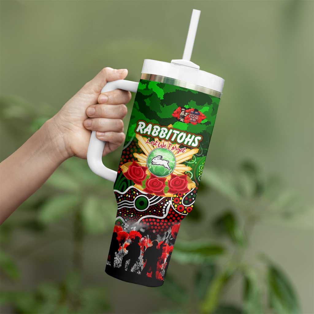 Personalized Rabbitohs ANZAC Day Tumbler With Handle Australian Army - Lest We Forget
