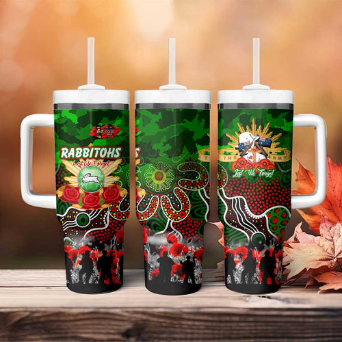 Personalized Rabbitohs ANZAC Day Tumbler With Handle Australian Army - Lest We Forget