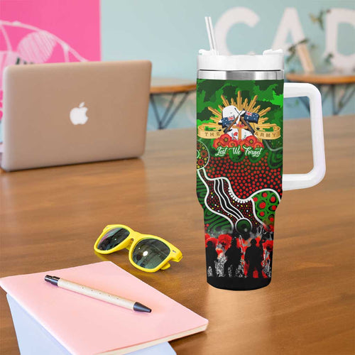 Personalized Rabbitohs ANZAC Day Tumbler With Handle Australian Army - Lest We Forget
