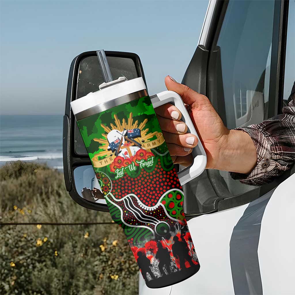 Personalized Rabbitohs ANZAC Day Tumbler With Handle Australian Army - Lest We Forget