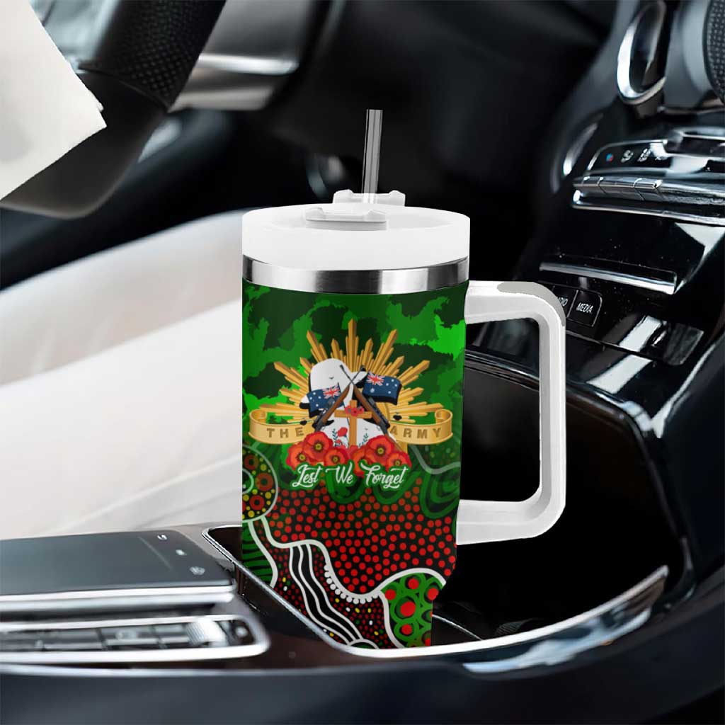 Personalized Rabbitohs ANZAC Day Tumbler With Handle Australian Army - Lest We Forget