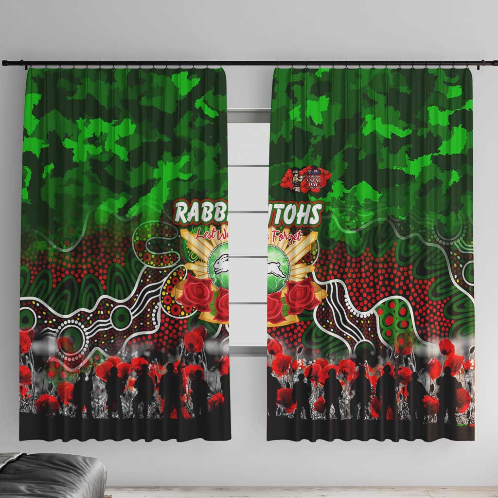 Rabbitohs ANZAC Day Window Curtain Australian Army - Lest We Forget