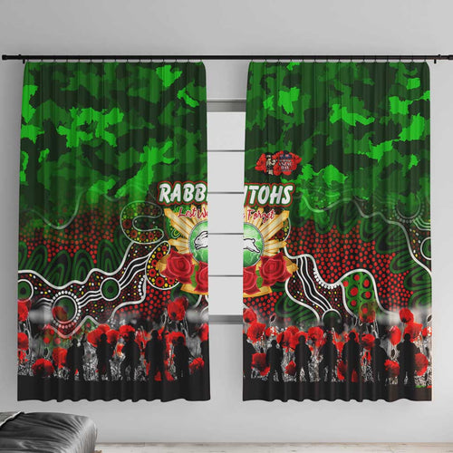 Rabbitohs ANZAC Day Window Curtain Australian Army - Lest We Forget