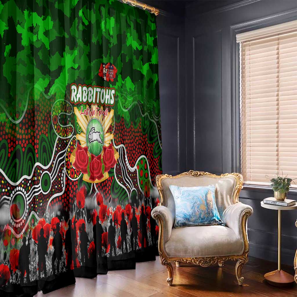 Rabbitohs ANZAC Day Window Curtain Australian Army - Lest We Forget
