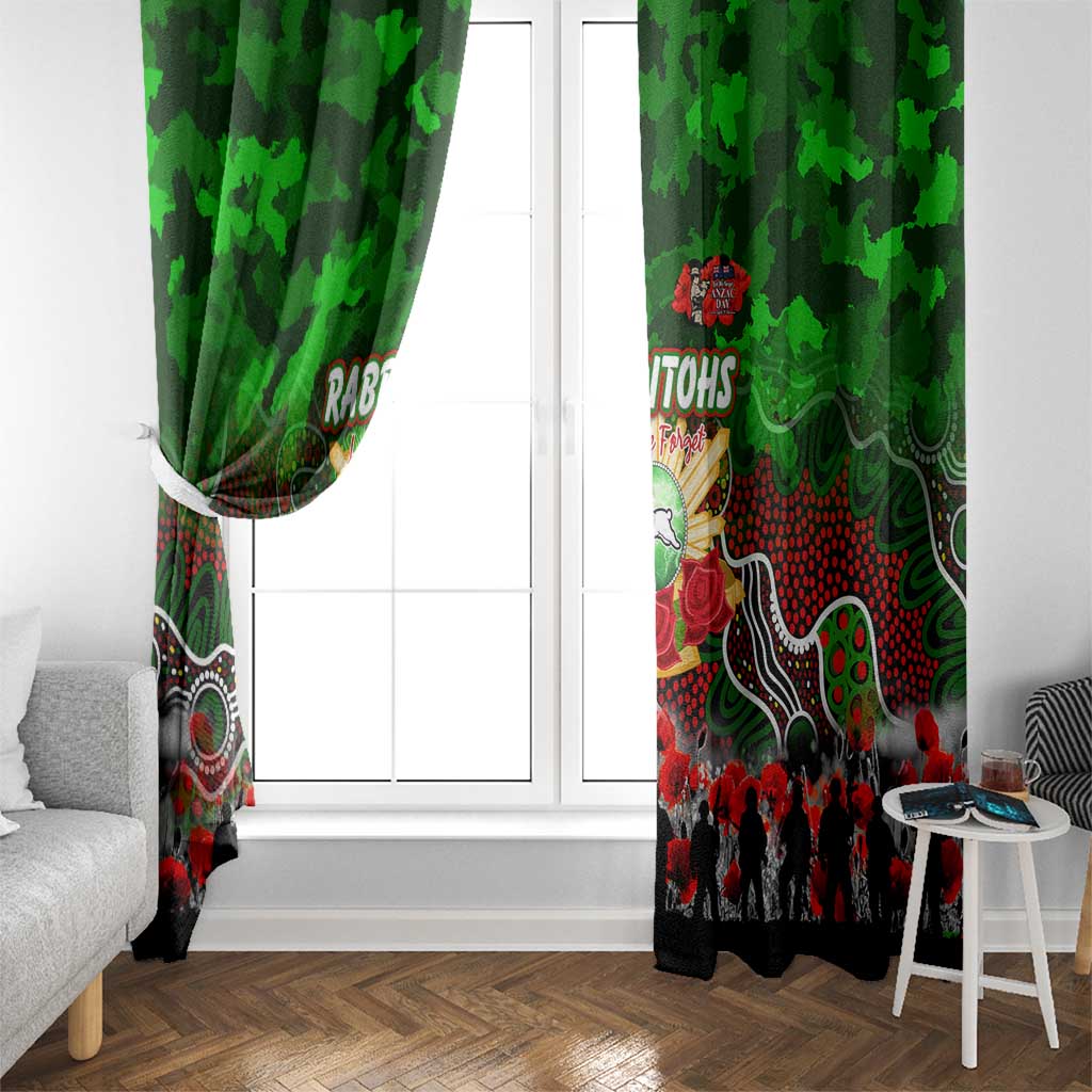 Rabbitohs ANZAC Day Window Curtain Australian Army - Lest We Forget