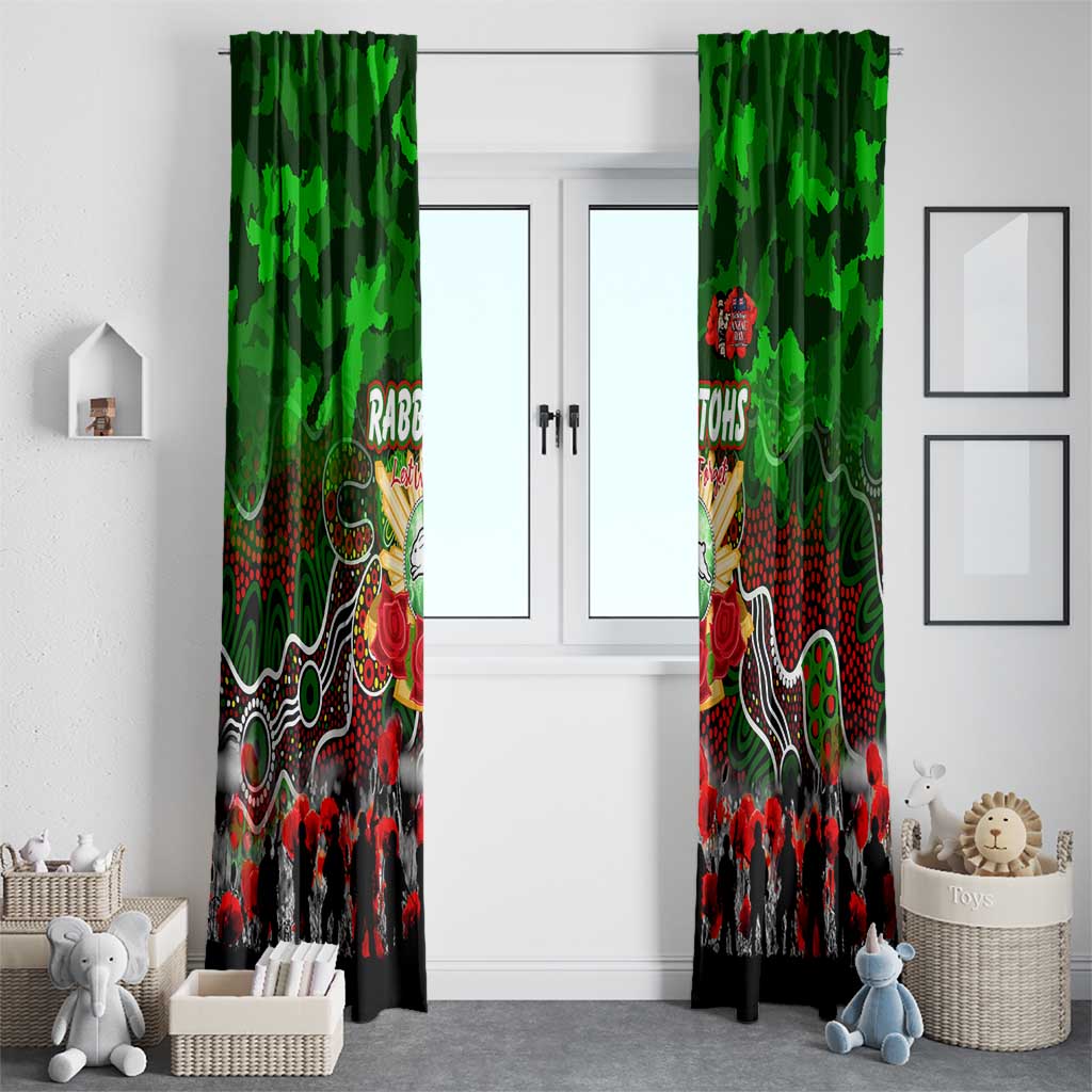 Rabbitohs ANZAC Day Window Curtain Australian Army - Lest We Forget