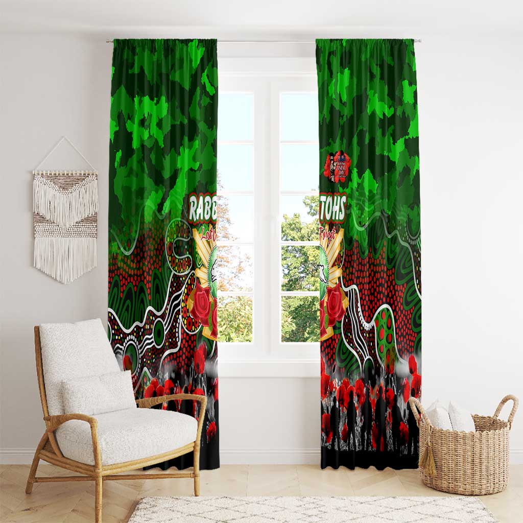Rabbitohs ANZAC Day Window Curtain Australian Army - Lest We Forget