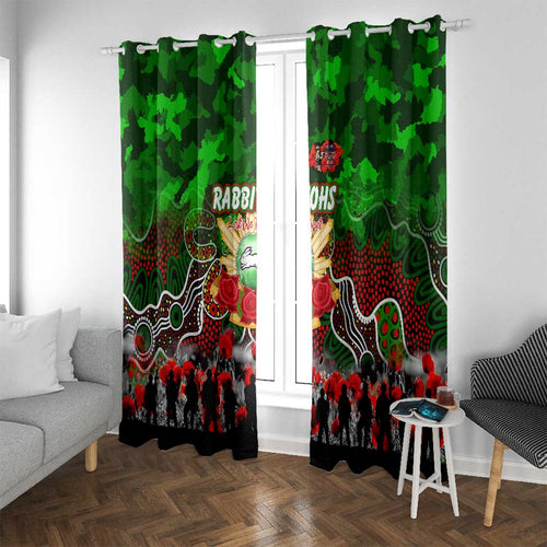 Rabbitohs ANZAC Day Window Curtain Australian Army - Lest We Forget