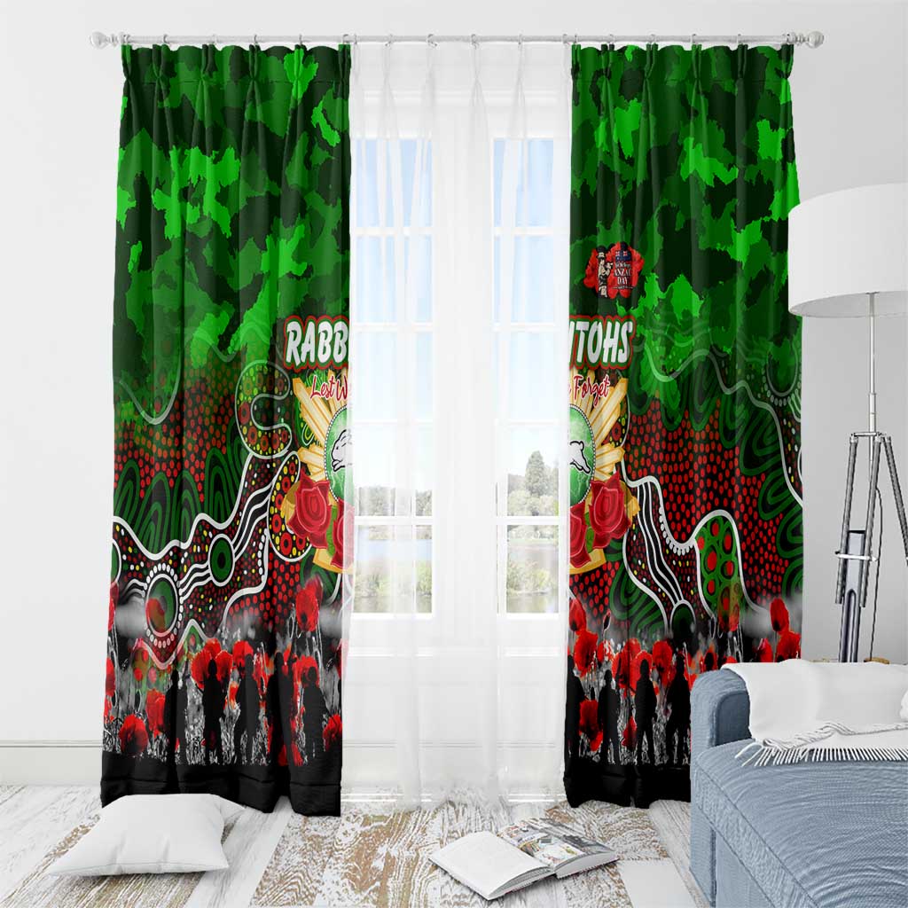 Rabbitohs ANZAC Day Window Curtain Australian Army - Lest We Forget