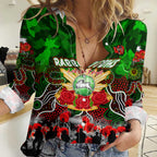 Personalized Rabbitohs ANZAC Day Women Casual Shirt Australian Army - Lest We Forget
