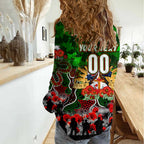 Personalized Rabbitohs ANZAC Day Women Casual Shirt Australian Army - Lest We Forget