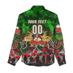 Personalized Rabbitohs ANZAC Day Women Casual Shirt Australian Army - Lest We Forget