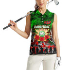 Personalized Rabbitohs ANZAC Day Women Sleeveless Polo Shirt Australian Army - Lest We Forget